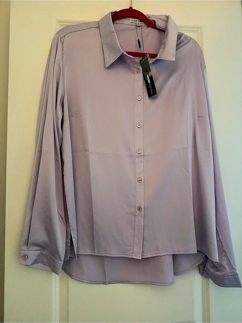 Fashion Nova Smooth Talkin' Button Down Top Purple